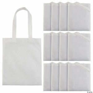 Apparel & Accessories |  10″ x 12″ Medium White Nonwoven Tote Bags – 12 Pc. Apparel & Accessories Apparel & Accessories