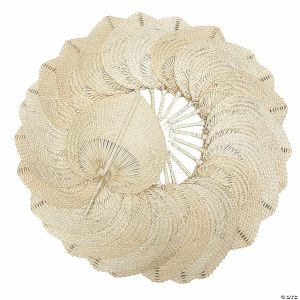 Apparel & Accessories |  11″ x 15″ Bulk 72 Pc. Natural Woven Bamboo Hand Fans Apparel & Accessories Apparel & Accessories