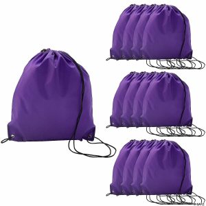 Apparel & Accessories |  12 3/4″ x 15 1 2″ Large Purple Drawstring Bags – 12 Pc. Apparel & Accessories Apparel & Accessories