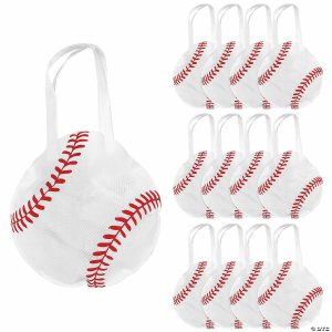 Apparel & Accessories |  12″ x 12″ Medium Baseball-Shaped Nonwoven Tote Bags – 12 Pc. Apparel & Accessories Apparel & Accessories