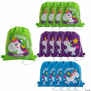 Apparel & Accessories |  12″ x 15″ Medium Nonwoven Unicorn Drawstring Bags – 12 Pc. Apparel & Accessories Apparel & Accessories