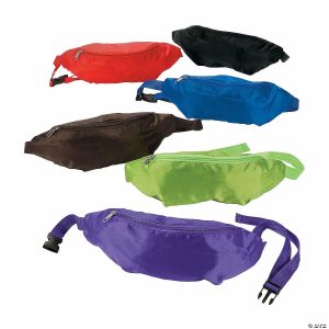 Apparel & Accessories |  13″ x 4 1 2″ Adults Brightly Colored Zipper-Close Fanny Packs – 12 Pc. Apparel & Accessories Apparel & Accessories