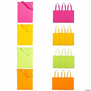 Apparel & Accessories |  14″ x 17″ Large Bright Color Canvas Tote Bags – 12 Pc. Apparel & Accessories Apparel & Accessories