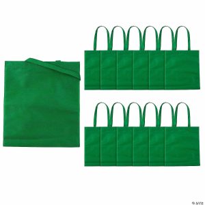 Apparel & Accessories |  15″ x 17″ Large Green Tote Bags – 12 Pc. Apparel & Accessories Apparel & Accessories