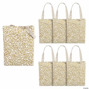 Apparel & Accessories |  15″ x 17″ Large Leopard Print Canvas Tote Bags – 6 Pc. Apparel & Accessories Apparel & Accessories