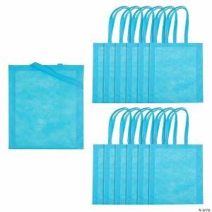 Apparel & Accessories |  15″ x 17″ Large Light Blue Nonwoven Tote Bags – 12 Pc. Apparel & Accessories Apparel & Accessories