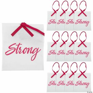 Apparel & Accessories |  15″ x 17″ Large Nonwoven Pink Ribbon Strong Tote Bags – 12 Pc. Apparel & Accessories Apparel & Accessories