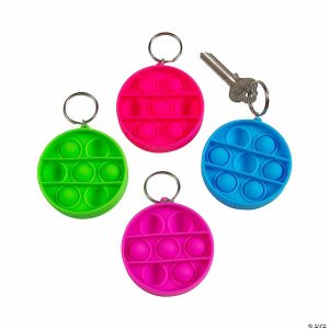 Apparel & Accessories |  2 1/4″ Mini Bright Colors Round Lotsa Pops Popping Toy Keychains – 12 Pc. Apparel & Accessories Apparel & Accessories