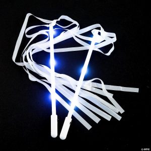 Apparel & Accessories |  2 Ft. Light-Up White Ribbon Plastic Wands – 12 Pc. Apparel & Accessories Apparel & Accessories