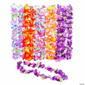 Apparel & Accessories |  3 Ft. Luau Ruffle Petal Flower Multicolor Polyester Leis – 36 Pc. Apparel & Accessories Apparel & Accessories