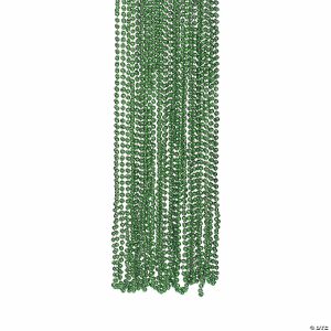 Apparel & Accessories |  30″ Bulk 48 Pc. Green Metallic Plastic Bead Necklaces Apparel & Accessories Apparel & Accessories