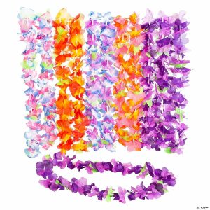 Apparel & Accessories |  36″ Luau Ruffle Petal Flower Multicolor Polyester Leis – 12 Pc. Apparel & Accessories Apparel & Accessories