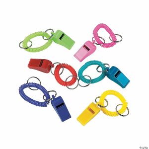 Apparel & Accessories |  4″ Solid Color Plastic Whistle Stretchy Coil Keychains – 12 Pc. Apparel & Accessories Apparel & Accessories