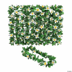 Apparel & Accessories |  43″ Premium White & Yellow Flower Maile Polyester Leis – 12 Pc. Apparel & Accessories Apparel & Accessories