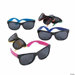 Apparel & Accessories |  5″ Kids Neon & Black Plastic Nomad Sunglasses – 12 Pc. Apparel & Accessories Apparel & Accessories