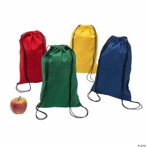 Apparel & Accessories |  9 1/2″ x 14 1 2″ DIY Colorful Canvas Drawstring Bags – 12 Pc. Apparel & Accessories Apparel & Accessories