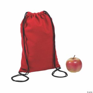 Apparel & Accessories |  9 1/2″ x 14 1 2″ Red Polyester Drawstring Bags – 12 Pc. Apparel & Accessories Apparel & Accessories