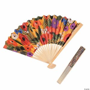 Apparel & Accessories |  9 3/4″ Cuban Party Wood & Paper Folding Hand Fan Handouts – 12 Pc. Apparel & Accessories Apparel & Accessories