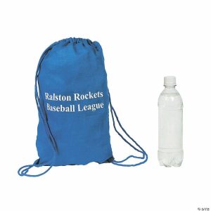 Apparel & Accessories |  9″ x 14″ Personalized Blue Drawstring Bags Apparel & Accessories Apparel & Accessories