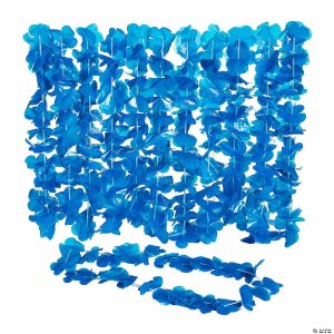 Apparel & Accessories |  Blue Flower Plastic Leis – 12 Pc. Apparel & Accessories Apparel & Accessories