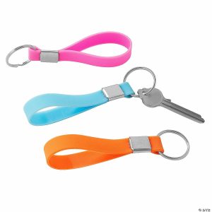 Apparel & Accessories |  Blue Pink Orange Rubber Wristlet Keychains – 12 Pc. Apparel & Accessories Apparel & Accessories