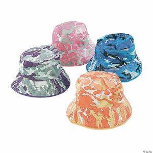 Apparel & Accessories |  Bright Camouflage Bucket Hats – 12 Pc. Apparel & Accessories Apparel & Accessories