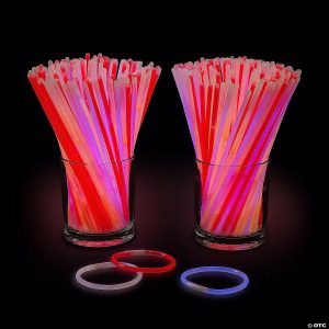 Apparel & Accessories |  Bulk 300 Pc. Make Your Own Patriotic Glow Stick Bracelets or Necklaces Apparel & Accessories Apparel & Accessories