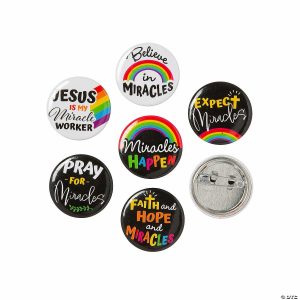 Apparel & Accessories |  Bulk 48 Pc. Believe in Miracles Mini Buttons Apparel & Accessories Apparel & Accessories