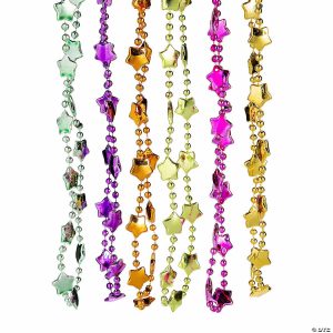 Apparel & Accessories |  Bulk 48 Pc. Metallic Neon Star Beaded Necklaces Apparel & Accessories Apparel & Accessories