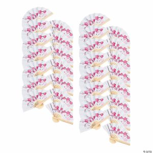 Apparel & Accessories |  Bulk  48 Pc. Mini Cherry Blossom Folding Hand Fans Apparel & Accessories Apparel & Accessories