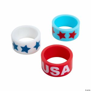 Apparel & Accessories |  Bulk 48 Pc. Patriotic Silicone Rings Apparel & Accessories Apparel & Accessories