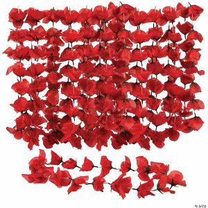 Apparel & Accessories |  Bulk 48 Pc. Red Rose Polyester Leis Apparel & Accessories Apparel & Accessories