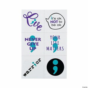 Apparel & Accessories |  Bulk 72 Pc. Mental Health Awareness Semicolon Temporary Tattoos Apparel & Accessories Apparel & Accessories