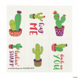 Apparel & Accessories |  Bulk 72 Pc. Valentine Cactus Temporary Tattoos Apparel & Accessories Apparel & Accessories