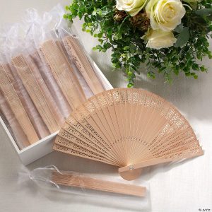 Apparel & Accessories |  Bulk 96 Pc. Wood Folding Hand Fans & Organza Bags Kit for 48 Apparel & Accessories Apparel & Accessories