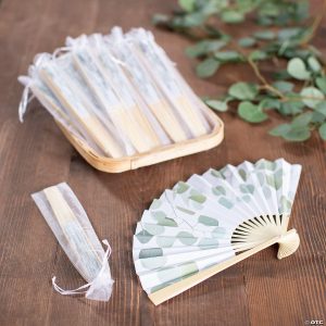 Apparel & Accessories |  Bulk Eucalyptus Printed Hand Fan Favor Kit for 48 Apparel & Accessories Apparel & Accessories