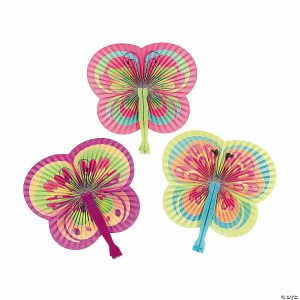 Apparel & Accessories |  Colorful Butterfly-Shaped Folding Hand Fans – 12 Pc. Apparel & Accessories Apparel & Accessories