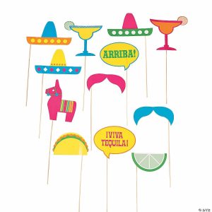 Apparel & Accessories |  Fiesta Party Photo Stick Props- 12 Pc. Apparel & Accessories Apparel & Accessories