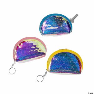 Apparel & Accessories |  Iridescent Coin Purse Keychains – 12 Pc. Apparel & Accessories Apparel & Accessories