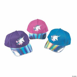 Apparel & Accessories |  Iridescent Unicorn Baseball Caps – 12 Pc. Apparel & Accessories Apparel & Accessories