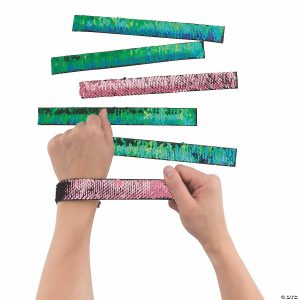 Apparel & Accessories |  Mermaid Reversible Sequin Slap Bracelets – 12 Pc. Apparel & Accessories Apparel & Accessories