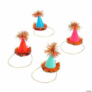 Apparel & Accessories |  Mini Fiesta Floral Bright Cone Party Hats – 8 Pc. Apparel & Accessories Apparel & Accessories