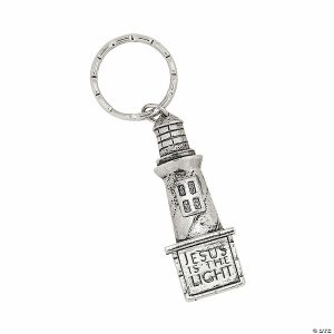 Apparel & Accessories |  Religious Pewtertone Lighthouse Keychains – 12 Pc. Apparel & Accessories Apparel & Accessories