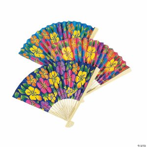 Apparel & Accessories |  Tropical Hibiscus Folding Hand Fans – 12 Pc. Apparel & Accessories Apparel & Accessories