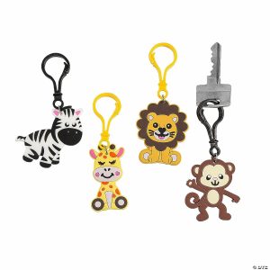 Apparel & Accessories |  Zoo Animal Backpack Clip Keychains – 12 Pc. Apparel & Accessories Apparel & Accessories