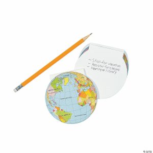 Invitations & Stationery |  3 1/2″ Earth Globe-Shaped Multicolor Paper Notepads – 24 Pc. Invitations & Stationery Invitations & Stationery