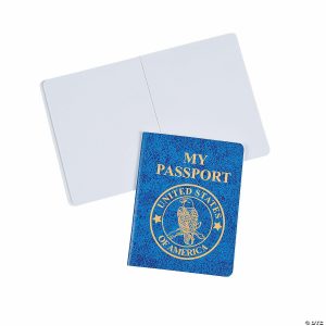 Invitations & Stationery |  3 1/2″ x 4 1 2″ My Passport Blue & Gold Paper Notebooks – 24 Pc. Invitations & Stationery Invitations & Stationery