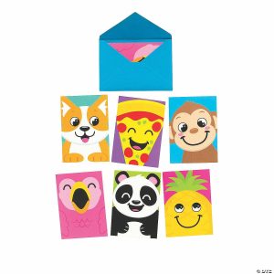 Invitations & Stationery |  Cartoon Animal and Food Note Cards with Envelopes + 36 Pc. Invitations & Stationery Invitations & Stationery