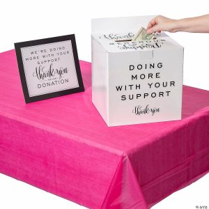 Invitations & Stationery |  Hot Pink Awareness Table Decorating & Donation Collection Kit – 3 Pc. Invitations & Stationery Invitations & Stationery