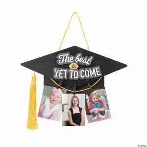 Party Decorations |  10″ x 5 1 2″ Graduation Mortarboard Wood Door Decoration with Photo Clips Party Decorations Party Decorations